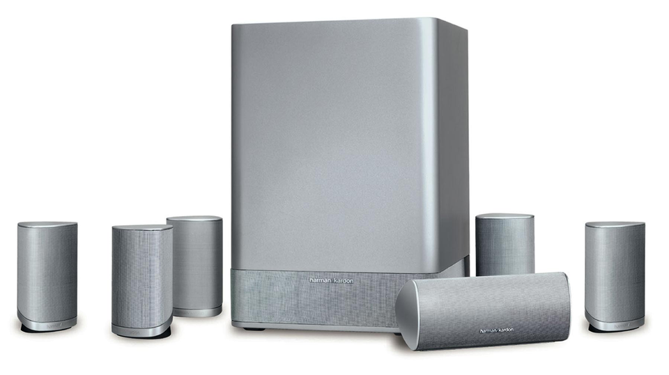 HKTS 8 - Black - 6.1 Home Theater Speaker System (5 Satellites, 1 Center, and a 10 inch 100-Watt Powered Subwoofer) (CEN TS8,SAT TS8,SUB TS8) - Hero